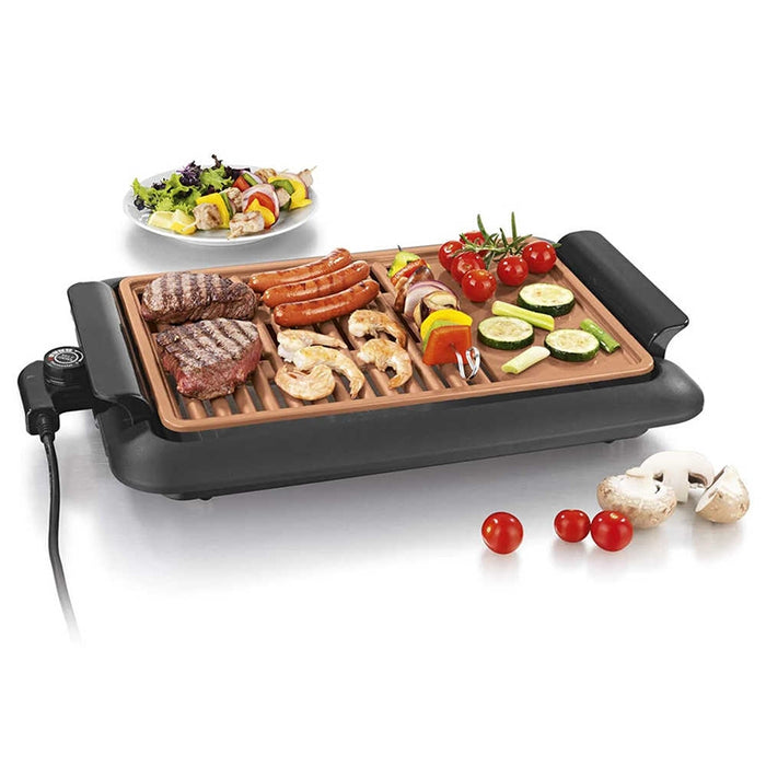 1200W Electric Grill with Temperature Control and Non-Stick Plate