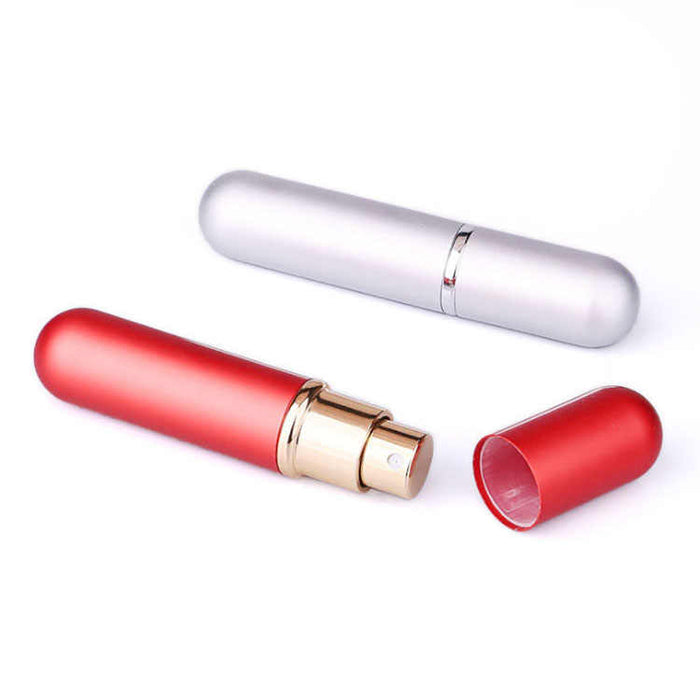 Set of 5 Refillable 5ml Aluminum Spray Bottles, Compact and Portable for Perfumes