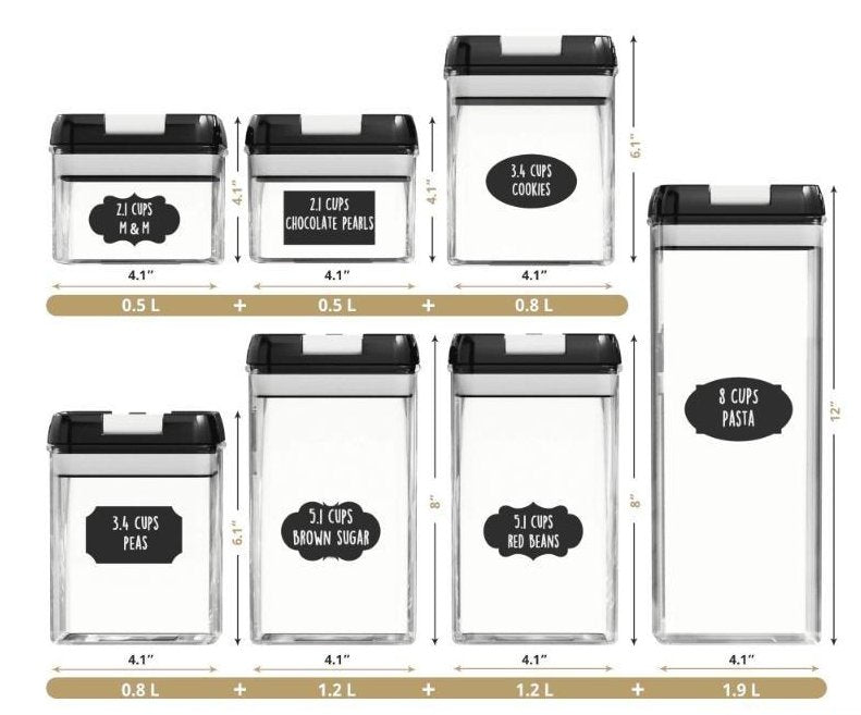 Set of plastic food containers with lids