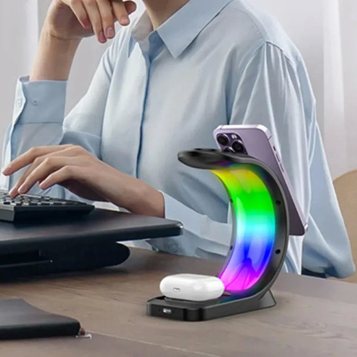 3-in-1 Charging Station with LED Light – Charge and light up in style!