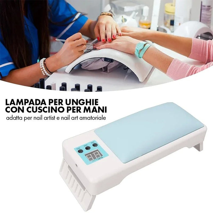 Glam Nail Pro 120W Lamp, High Efficiency LED UV Lamp with Cushion and Foldable Design