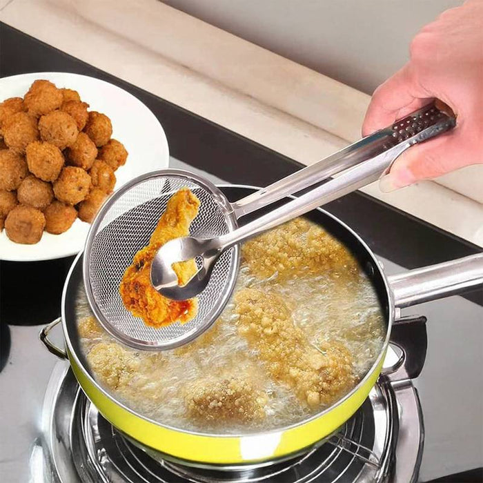 OilMaster Pro, Multifunction Stainless Steel Colander and Tongs