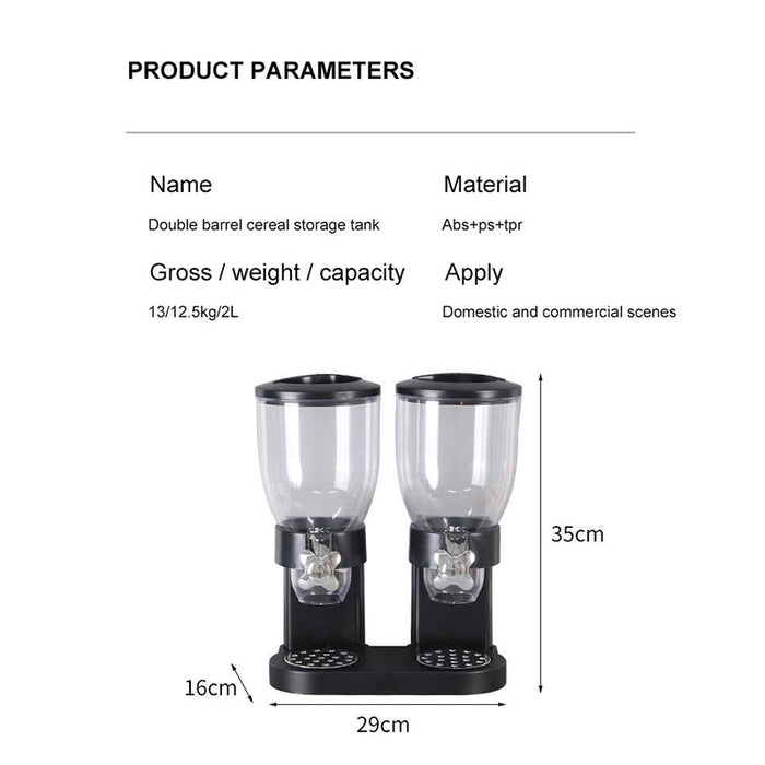 Double Compartment Food Dispenser Container