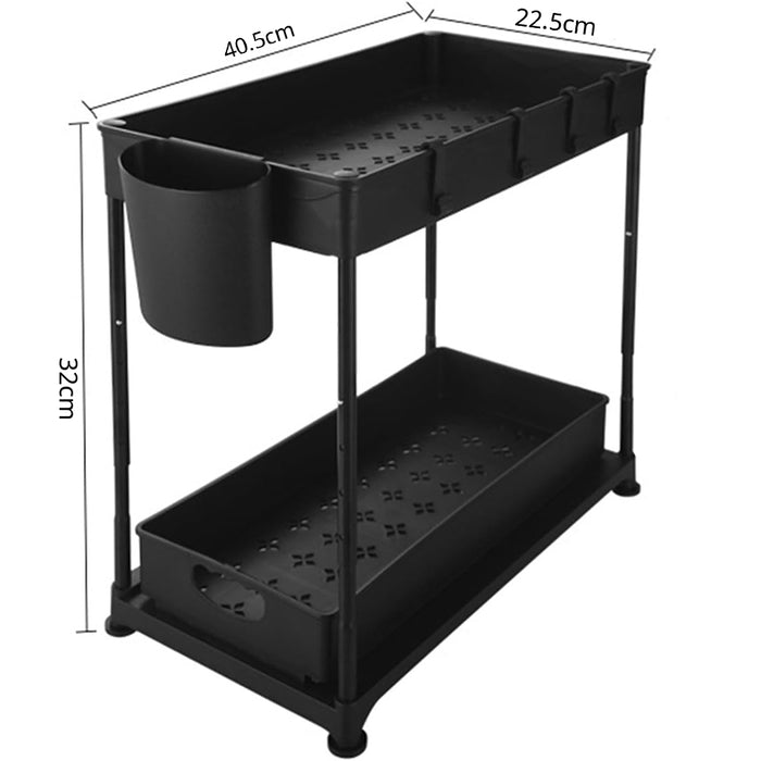 Organizer a 2 Livelli con Cestino Scorrevole