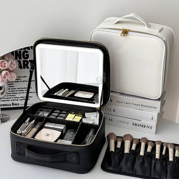 BCL Beauty Case with LED Mirror and Removable Interior