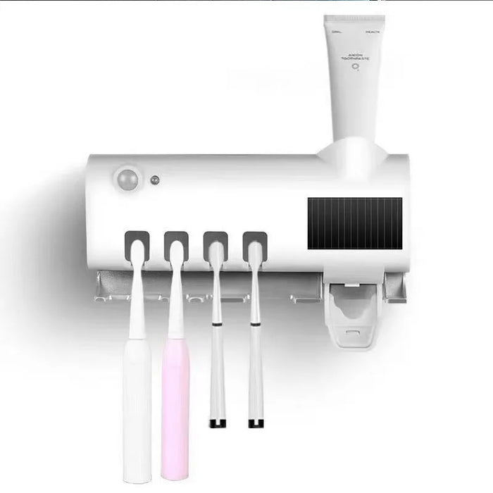 Automatic Toothbrush Holder with Wall Mounted Toothpaste Dispenser