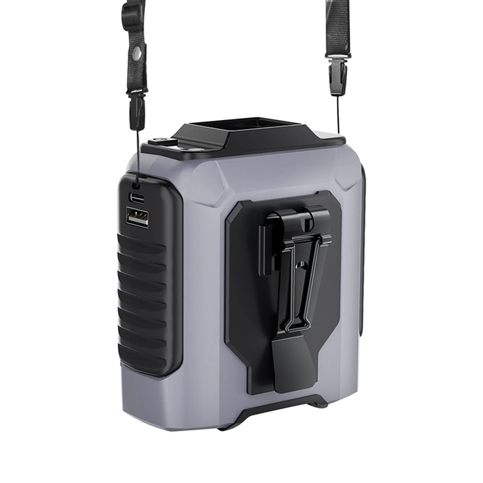 AirGo 5-in-1 Portable Fan - Rechargeable Power Bank, Clip, LED Flashlight and Table Stand