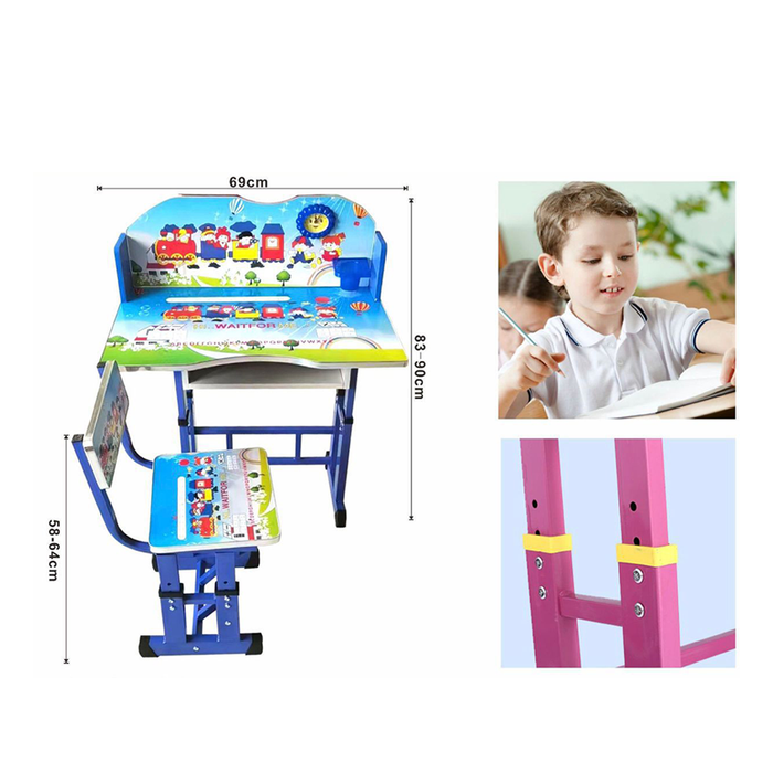 Scrivania e Sedia Regolabile Banchetto Studio per Bambini