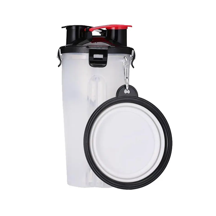 Borraccia Contenitore con Ciotola Pieghevole