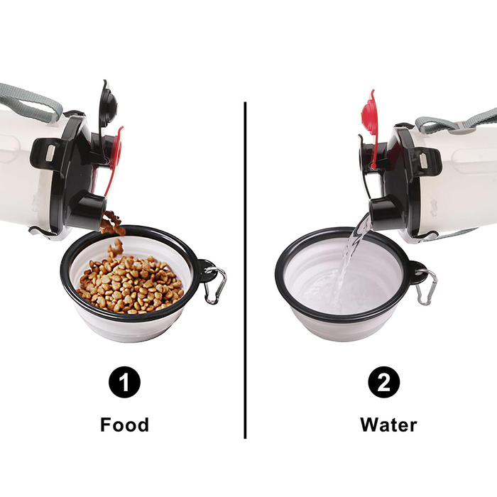 Borraccia Contenitore con Ciotola Pieghevole