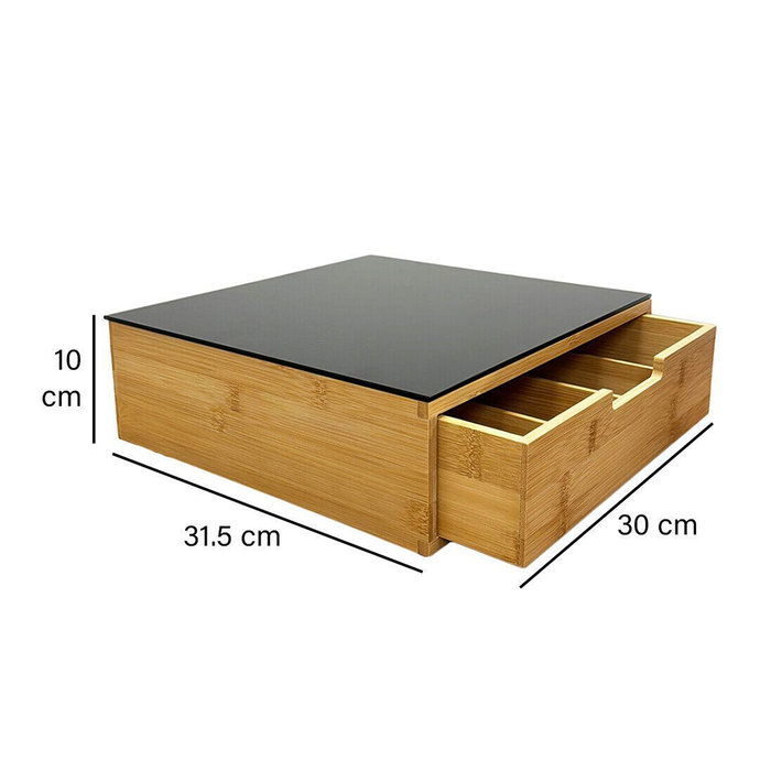 Porta Capsule Caffè in Bambù con 4 Scompartimenti