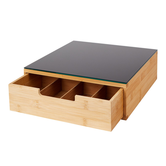 Porta Capsule Caffè in Bambù con 4 Scompartimenti