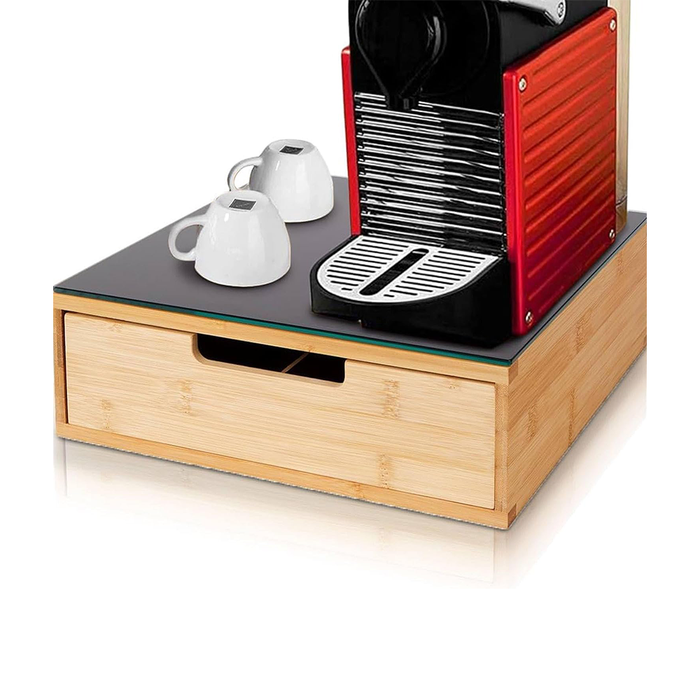 Porta Capsule Caffè in Bambù con 4 Scompartimenti