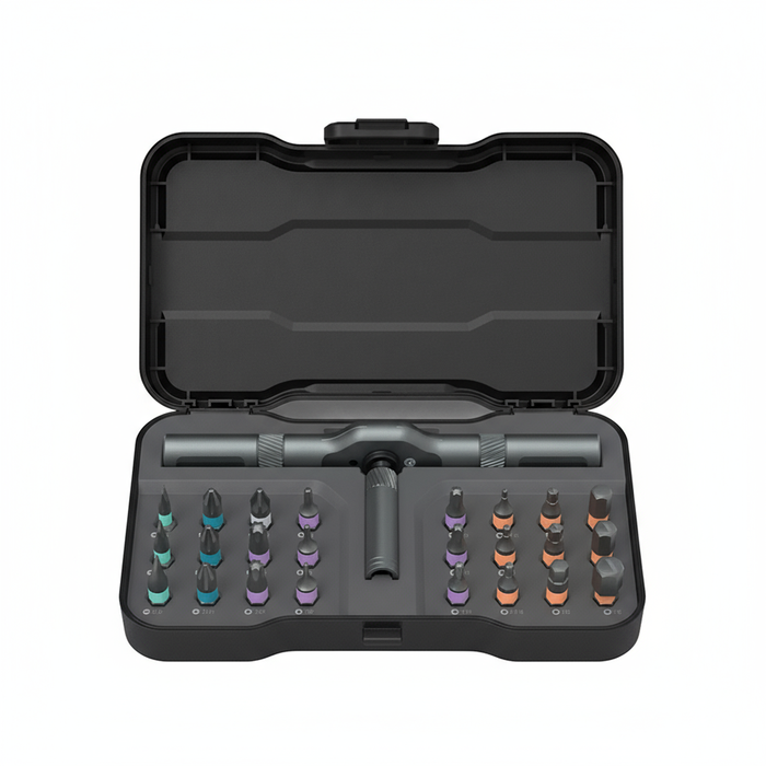 Professional Screwdriver Set with 24 Bits and Ratchet Wrench