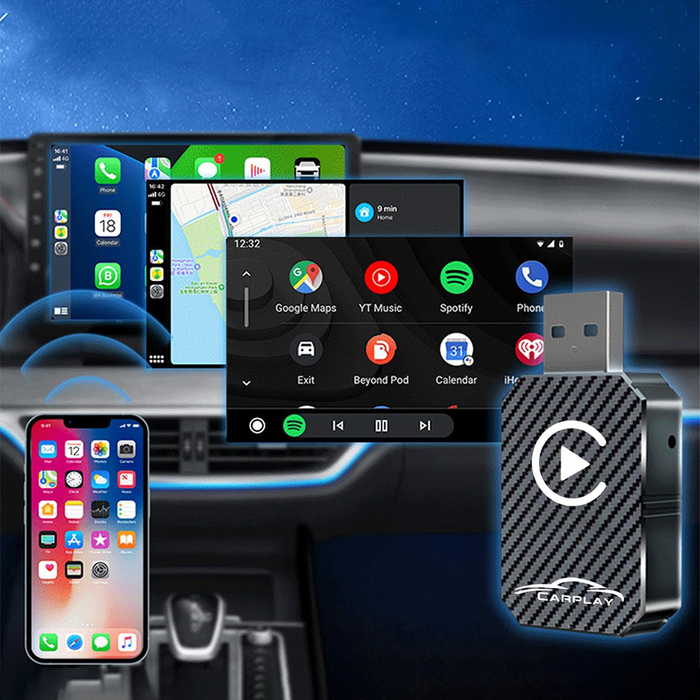Adattatore Wireless CarPlay Universale per iPhone iOS 12+ con USB e USB-C