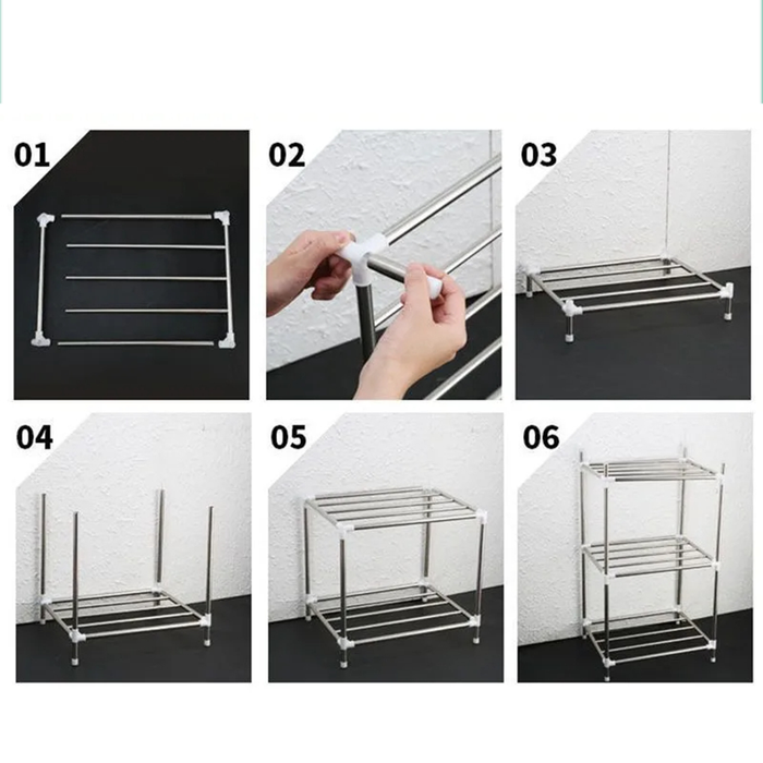 Multipurpose Space-Saving Cart with 3 Shelves
