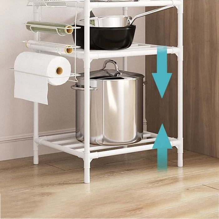 Multipurpose Space-Saving Cart with 3 Shelves