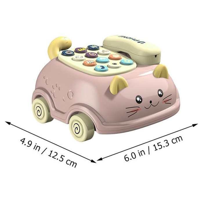 Telefono per Bambini a Forma di Gattino con Luci e Suoni