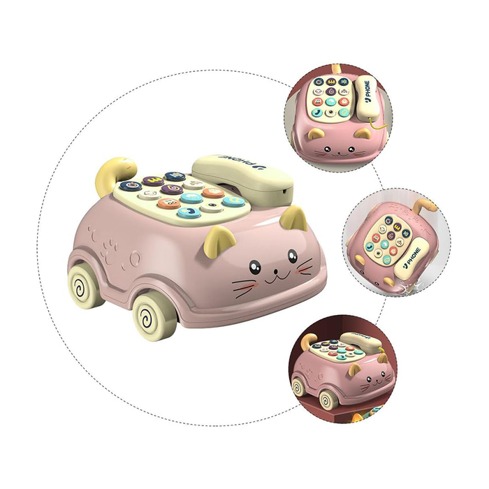 Telefono per Bambini a Forma di Gattino con Luci e Suoni