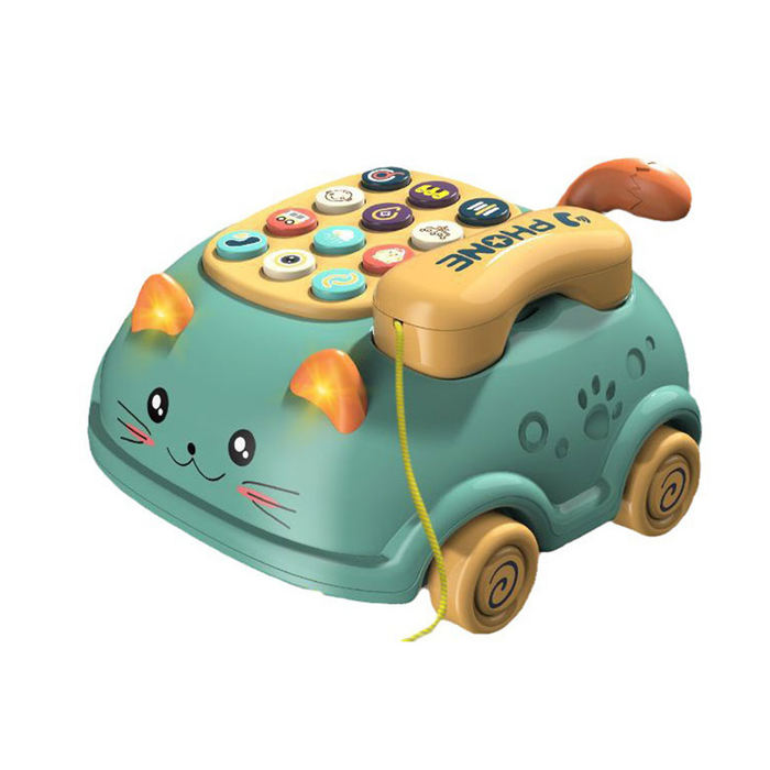 Telefono per Bambini a Forma di Gattino con Luci e Suoni
