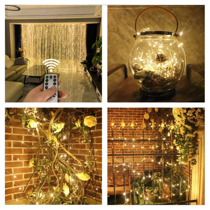 Tenda luminosa di Natale 100 LED bianco caldo 3x1 m
