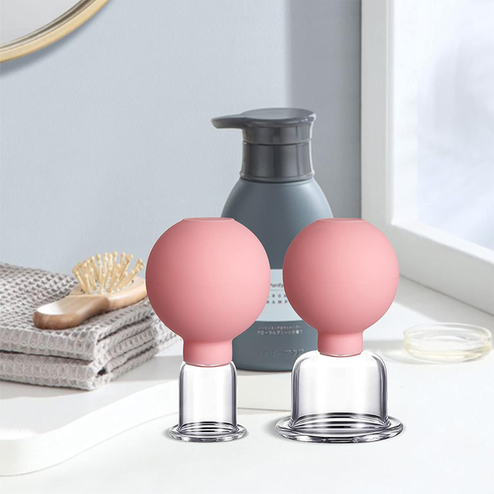 4-Piece Silicone and Glass Cupping Set for Massage and Therapy