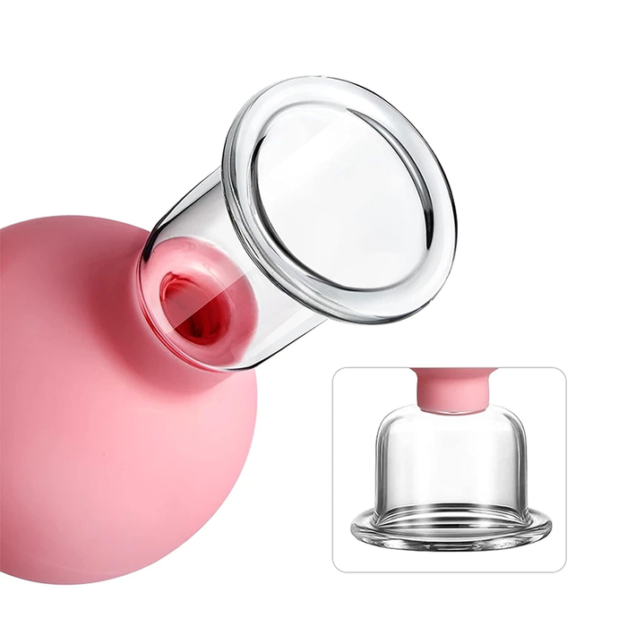 4-Piece Silicone and Glass Cupping Set for Massage and Therapy