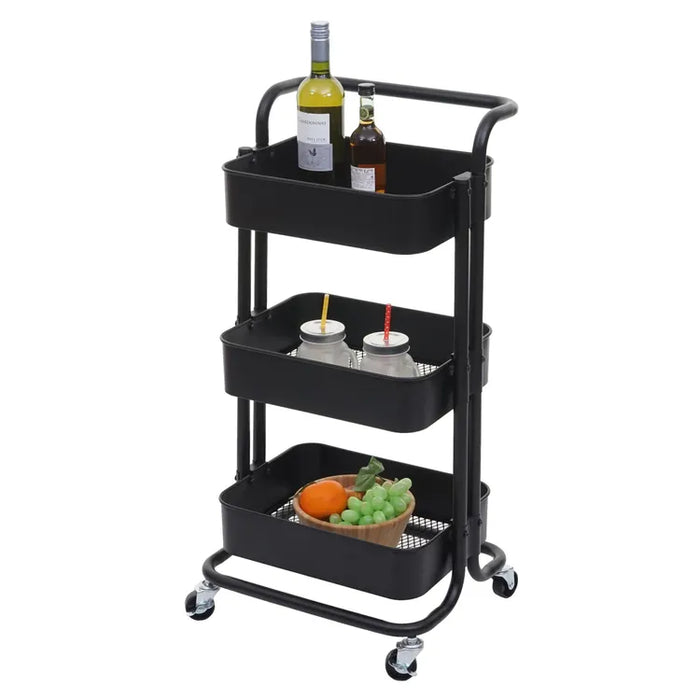 Dettaglio ruote del carrello portatutto: spostamento facile e pratico tra cucina, bagno e ufficio. 