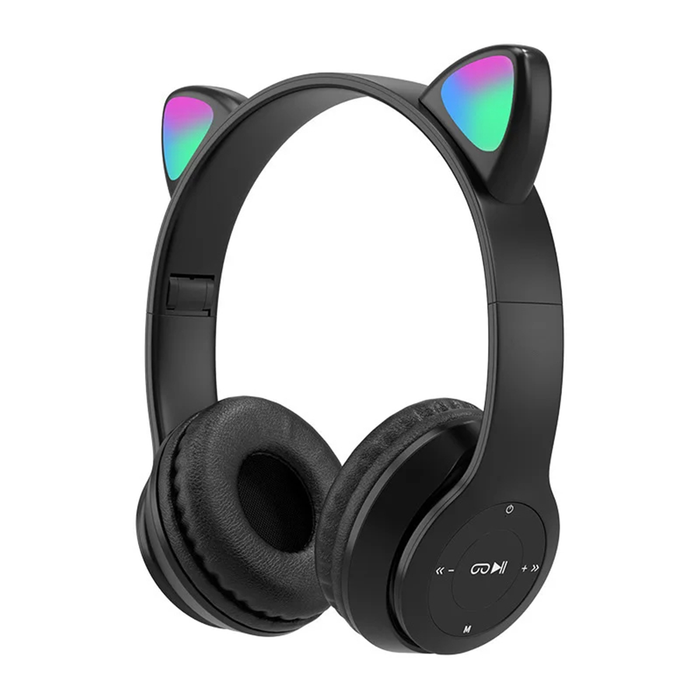 Cat Headphone Cuffie Bluetooth Pieghevoli con Luce LED