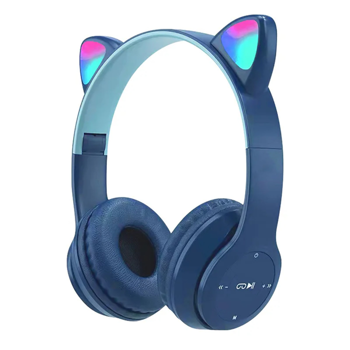 Cat Headphone Cuffie Bluetooth Pieghevoli con Luce LED