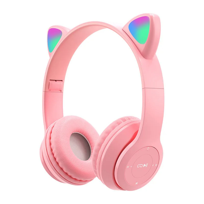 Cat Headphone Cuffie Bluetooth Pieghevoli con Luce LED