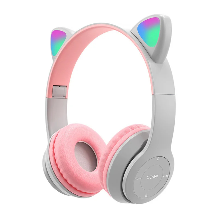 Cat Headphone Cuffie Bluetooth Pieghevoli con Luce LED