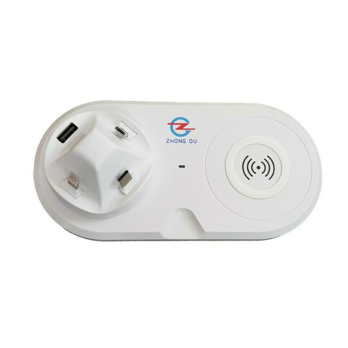 Dock Station di Ricarica Universale 5 in 1 USB, Lightning, Micro, Type-C e Wireless Fast Charge
