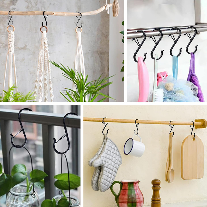 Metal S-Hooks with Safety Buckle