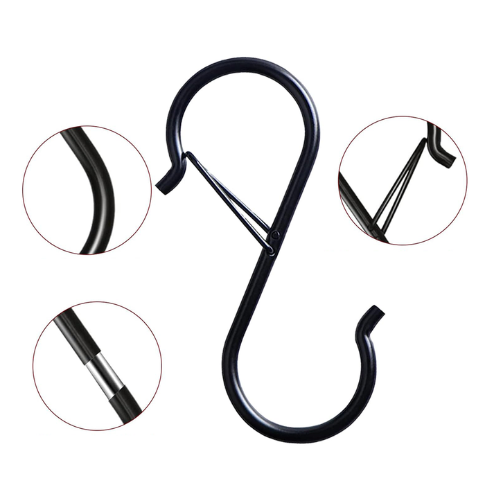 Metal S-Hooks with Safety Buckle