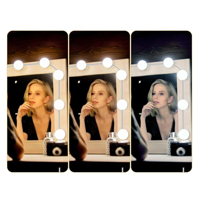 Lampade LED Hollywood per Specchio Trucco con 3 Colori Dimmerabili USB