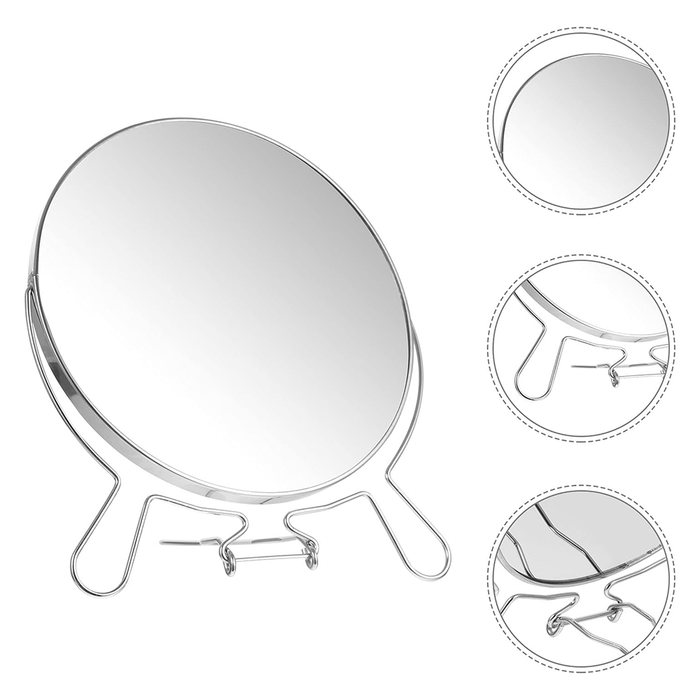 Specchio da Trucco Rotante a Due Facce per Tavolo e Bagno