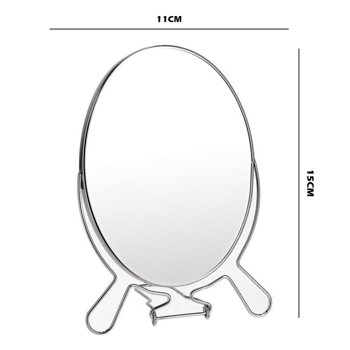 Specchio da Trucco Rotante a Due Facce per Tavolo e Bagno