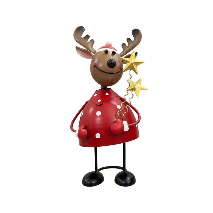 Decorazioni Natalizie in Latta Renna e Babbo natale