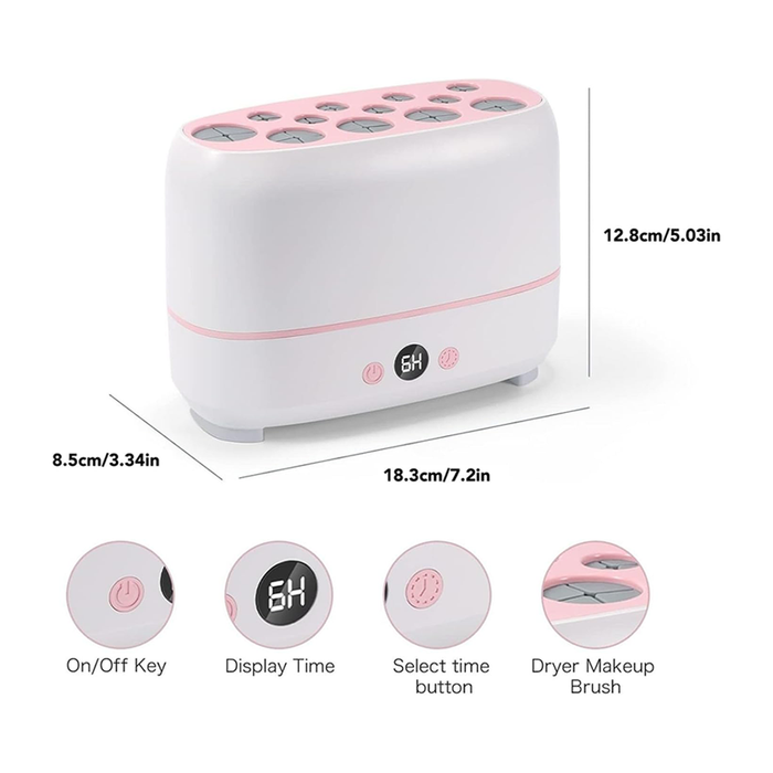 Asciugapennelli Elettrico con 12 Slot per Pennelli Make Up