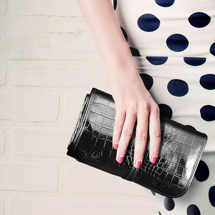 Pennelli Trucco Professionali 32 Pezzi con Custodia in Pelle