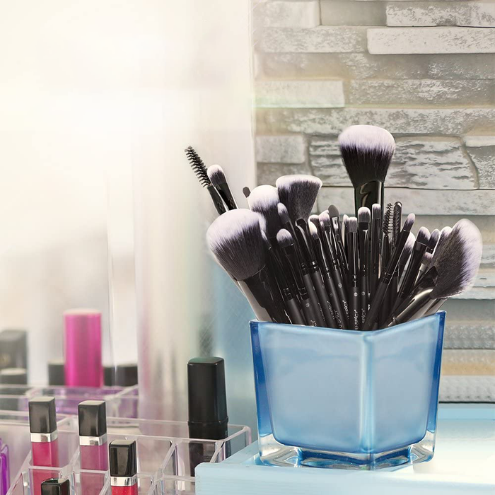 Pennelli Trucco Professionali 32 Pezzi con Custodia in Pelle