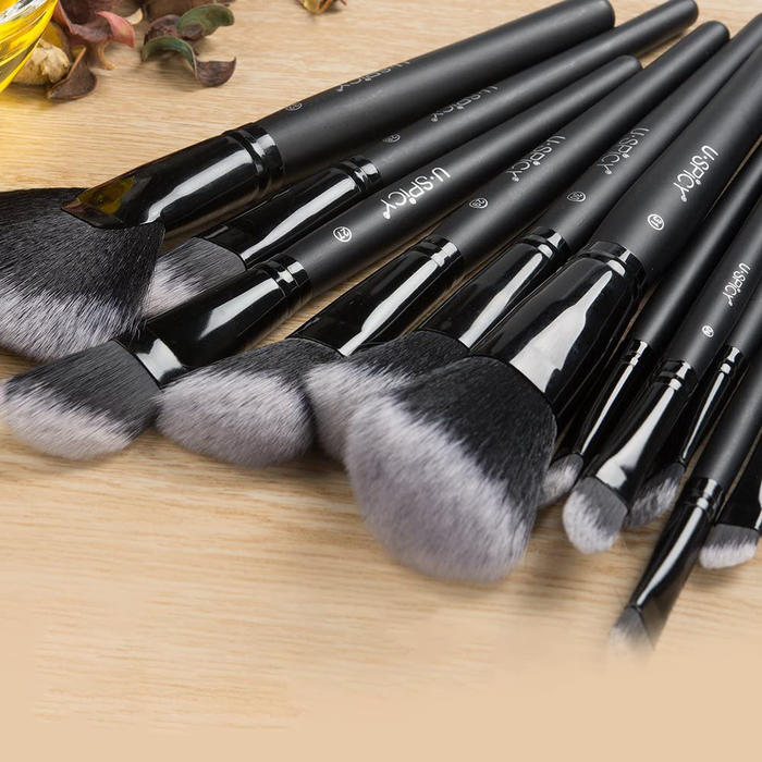 Pennelli Trucco Professionali 32 Pezzi con Custodia in Pelle