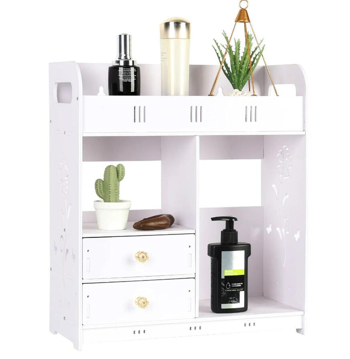 Wall-Mounted Bathroom Cabinet with Drawers and Shelves