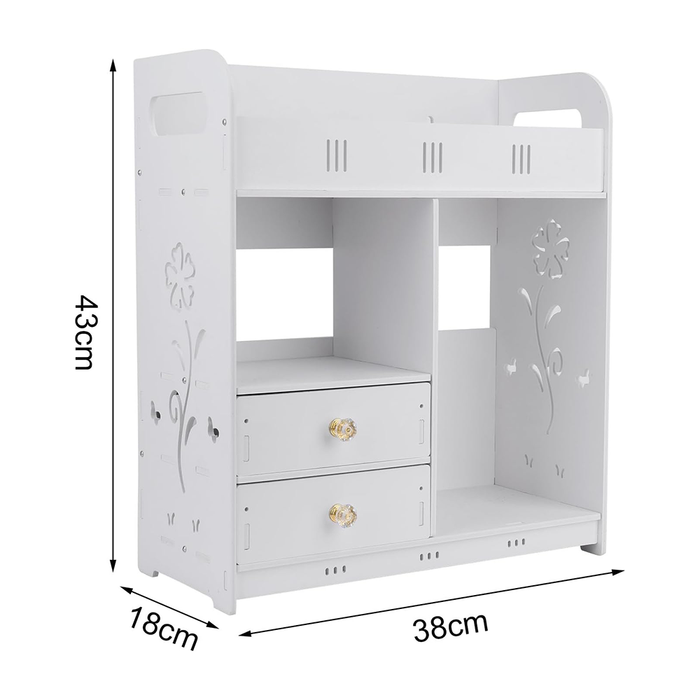 Wall-Mounted Bathroom Cabinet with Drawers and Shelves