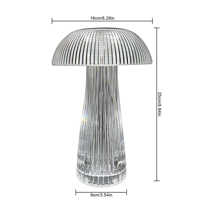 Rechargeable Mushroom-Shaped RGB Crystal Table Lamp