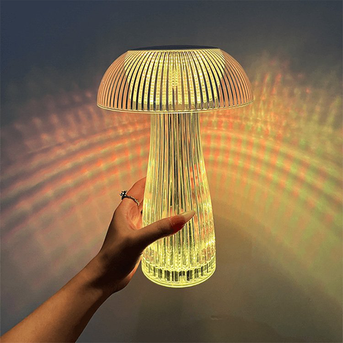 Rechargeable Mushroom-Shaped RGB Crystal Table Lamp