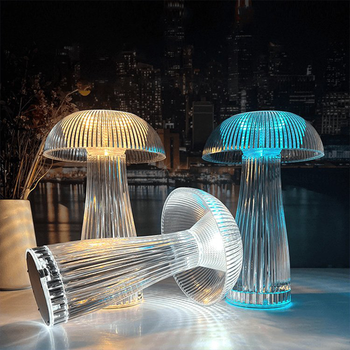 Rechargeable Mushroom-Shaped RGB Crystal Table Lamp