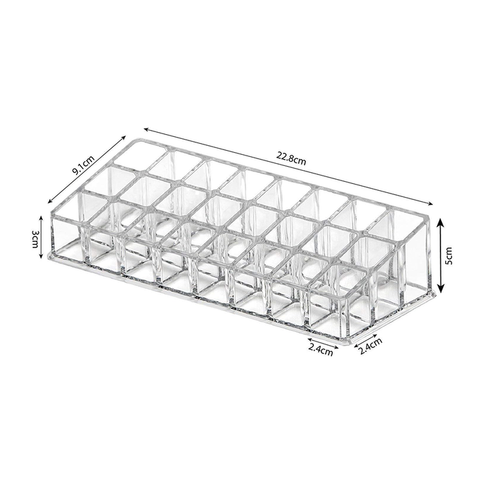Organizer Trasparente in Acrilico con 24 Scomparti per Make Up e Accessori