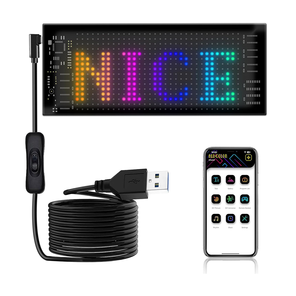 Insegna LED A Scorrimento Programmabile | 68,9x12,7 Cm Con Controllo Bluetooth | App CoolLED1248 | Testo, Animazioni E Graffiti Fai Da Te | Flessibile E USB - 2